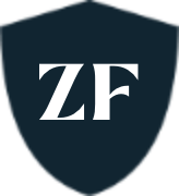 Logo of Zach Fitzgerald's initials Z.F. in a shield